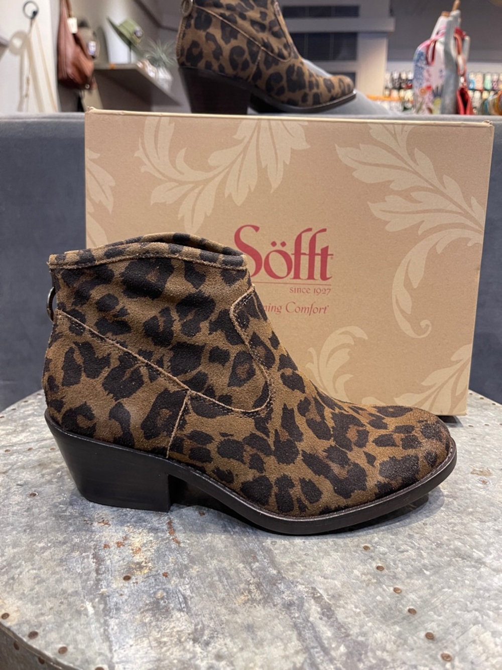 Söfft Leopard Print Ankle Boot - Brown/Black